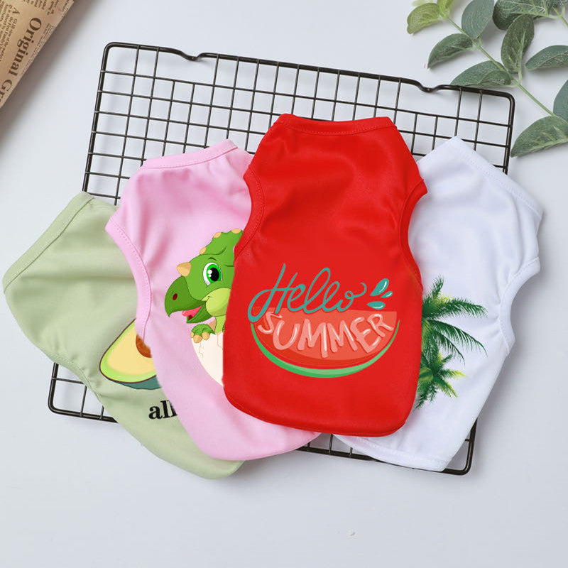 Puppy Dog Summer Thin Clothes Teddy Cat Pet Small Puppies Jarre Aero Bull Bichon Vest Purrfect Pawz