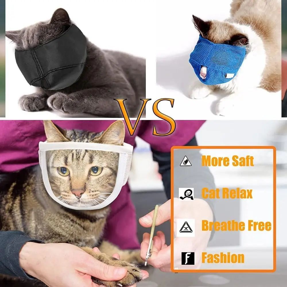 Anti Bite Puppy Kitten Muzzles Mask Pet Product Cat Muzzle Breathable Dogs Cats Bathing Grooming Tools Purrfect Pawz