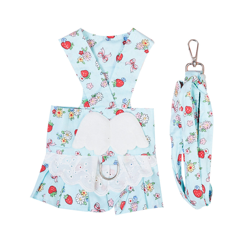 Dog Harness Dress With Leash Set Cute Puppy Dresses With Angel Wings Fashion Outfit Clothing Chihuahua Clothes Pet Harness Set Purrfect Pawz