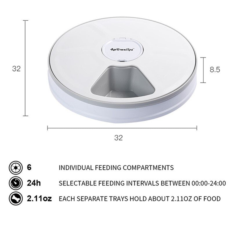 Dogs Timing Six-grid Feeder Cat Quantitative Music Automatic Feeder Purrfect Pawz