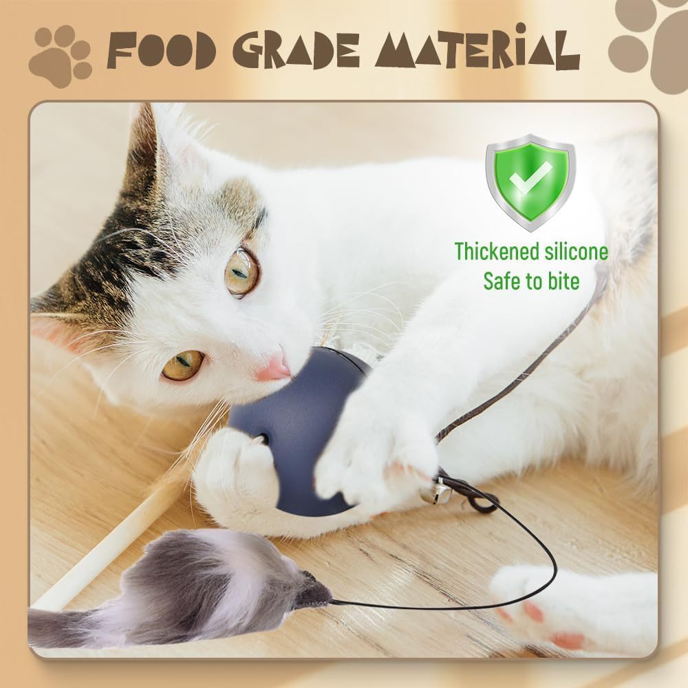 Interactive Cat Ball Toy Automatic Moving Dog Cat Balls Motion Activate Electric Cat Toy Cat Enrichment Toys For Bored Indoor Cats Dogs Smart Self Rolling Cat Ball Toys Purrfect Pawz