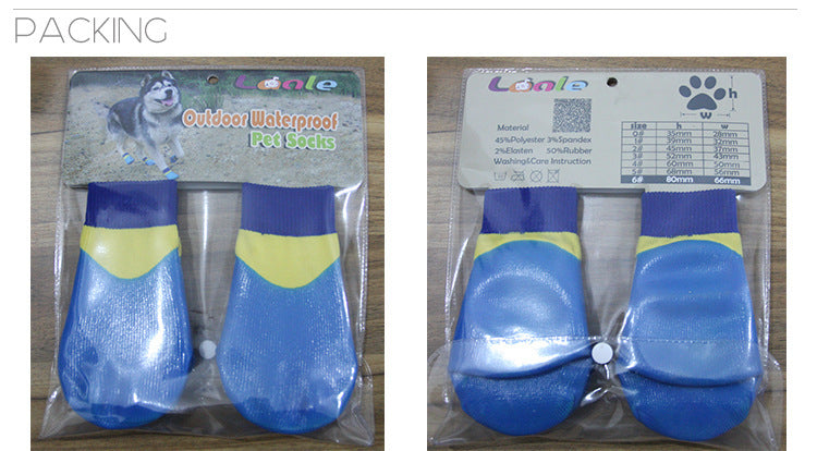 DogSocks Booties Shoes Big Dogs Waterproof Nonslip Rubber Sole, Pet Paw Protector, Elastic Top , for Outdoor Sports Purrfect Pawz