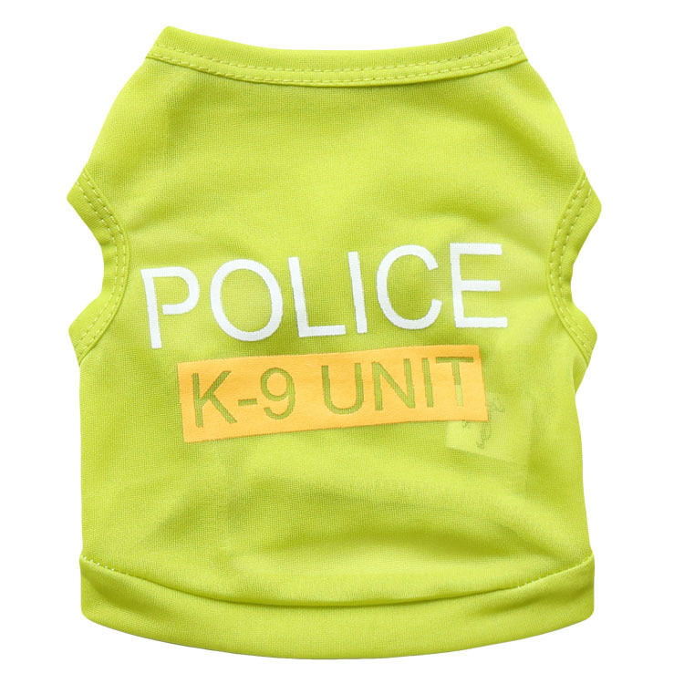 Spring And Summer Police Dog Pet Clothes Vest Purrfect Pawz