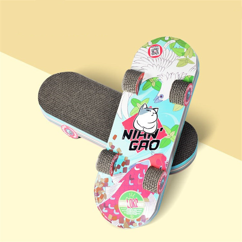 Rice Cake Skateboard Cat Scratching Board Corrugated Small Cat Supplies Cat Toys Purrfect Pawz