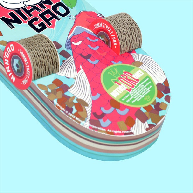 Rice Cake Skateboard Cat Scratching Board Corrugated Small Cat Supplies Cat Toys Purrfect Pawz