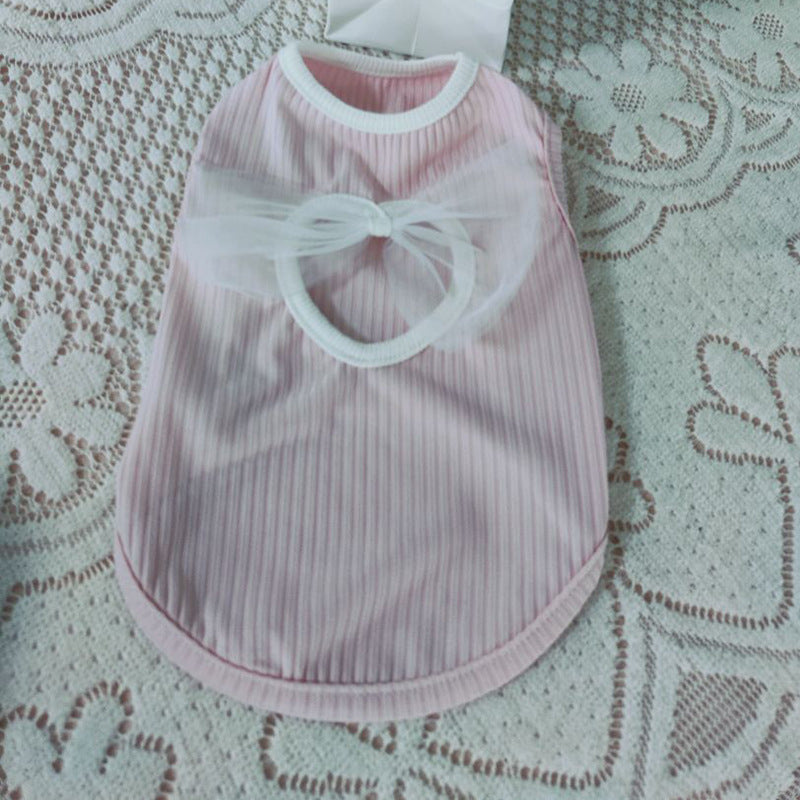 Spring And Summer Dog Japanese And Korean Style Thin Vest Bow Cute Style Vest Small Dog Cat Pet Dog Clothes Purrfect Pawz