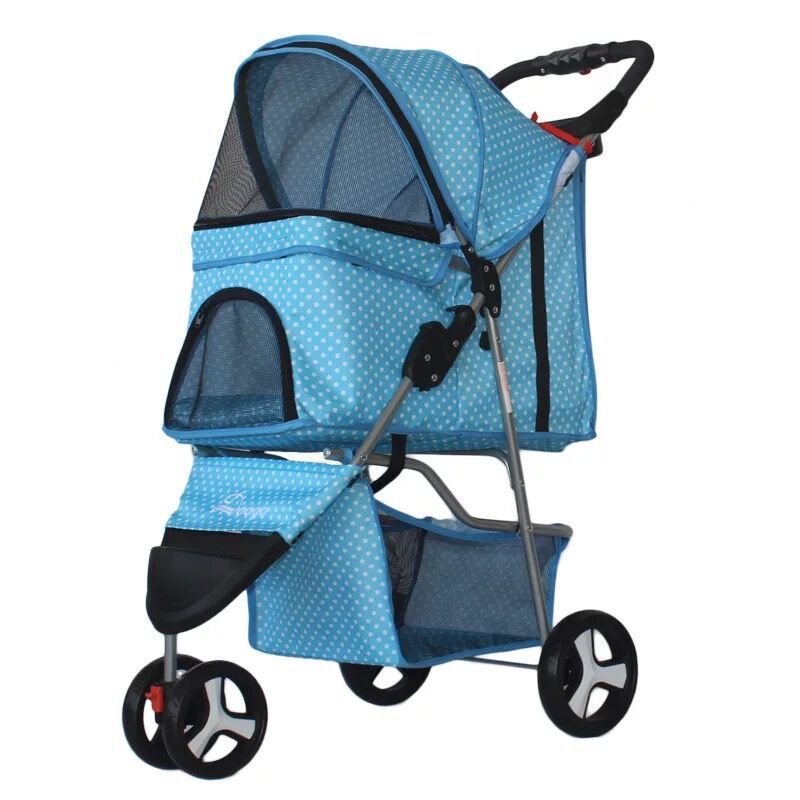 Lightweight Folding Pet Trolley Dogs And Cats Dog Out Stroller Three-wheeled Pet Stroller Dog Out Stroller Supplies Purrfect Pawz
