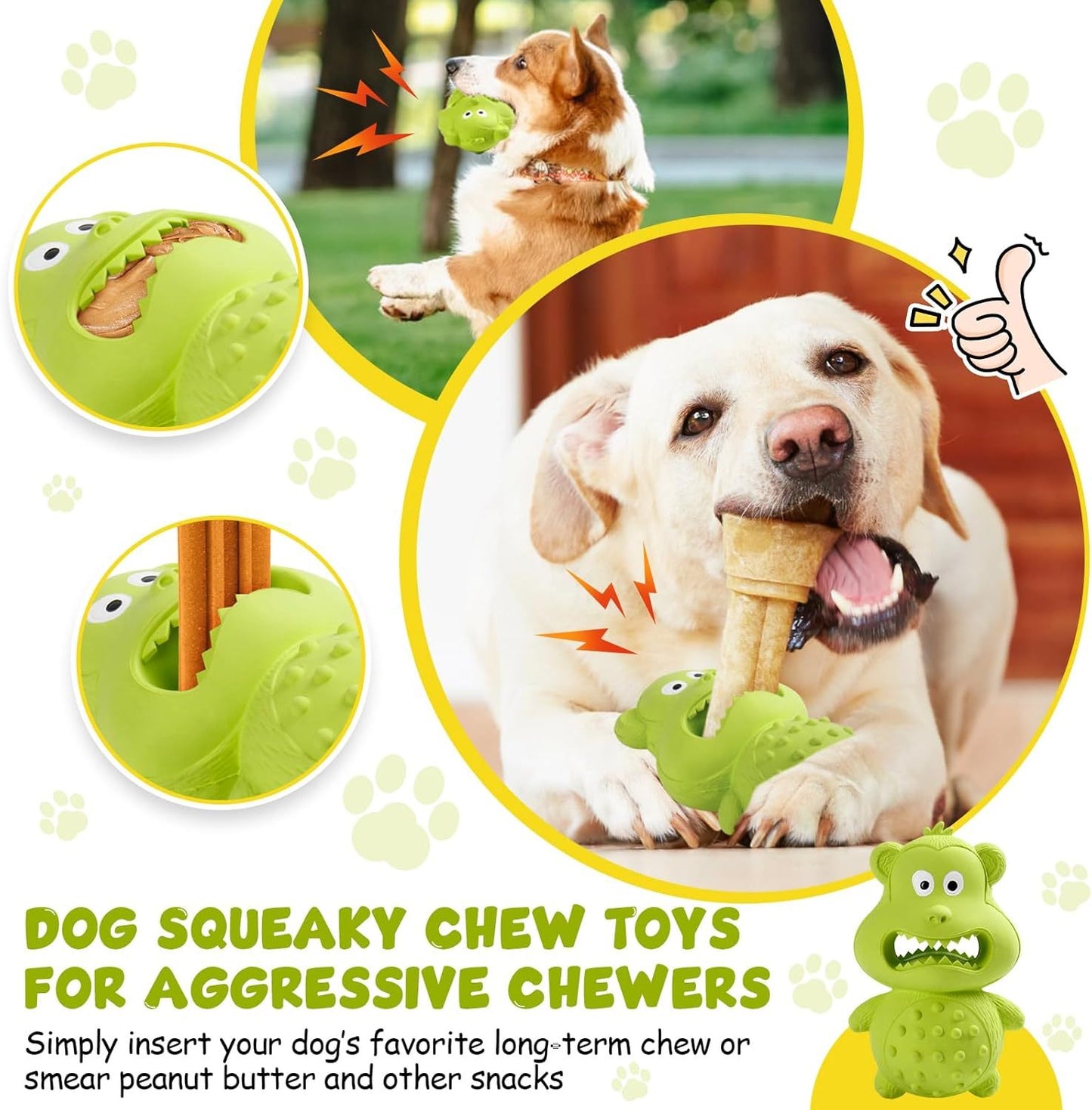 Dog Toys For Aggressive Chewers Natural Rubber Squeaky Dog Toys Indestructible Dog Toy Dog Chew Toys For Aggressive Chewers Interactive Tough Durable Dog Toys Dog Toys To Keep Them Busy Purrfect Pawz