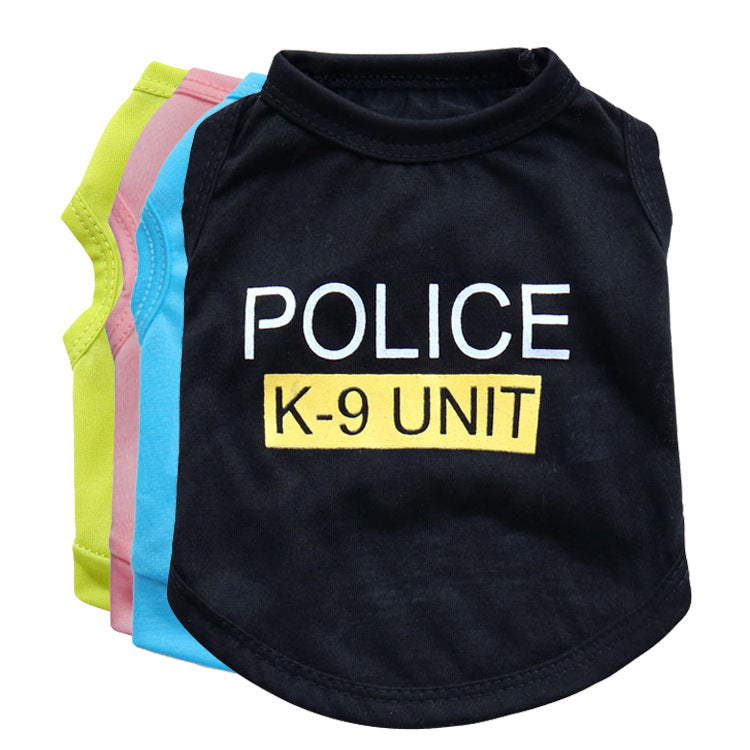 Spring And Summer Police Dog Pet Clothes Vest Purrfect Pawz