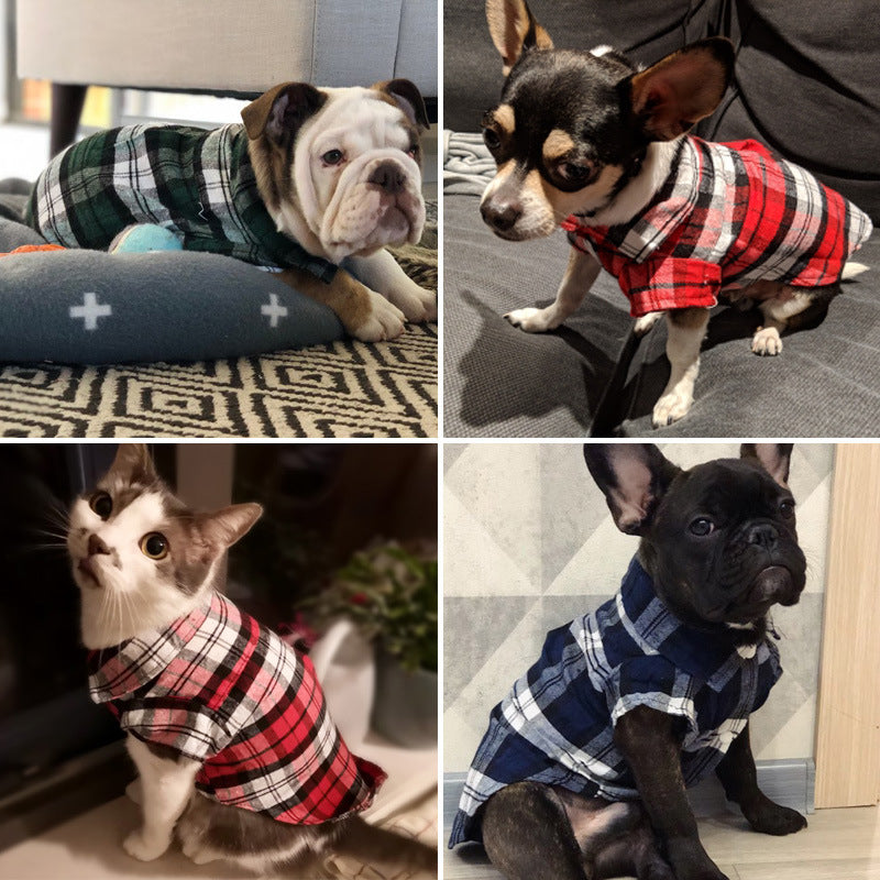 Pet Plaid Shirt Spring And Summer Dog Clothes Purrfect Pawz