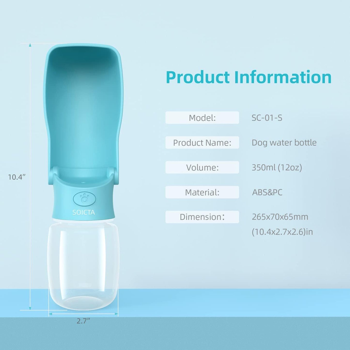 Portable Dog Water Bottle For Walking Portable Pet Water Bottles For Puppy Small Medium Large Dogs Water Dispenser Dog Water Bowl Dog Accessories Purrfect Pawz