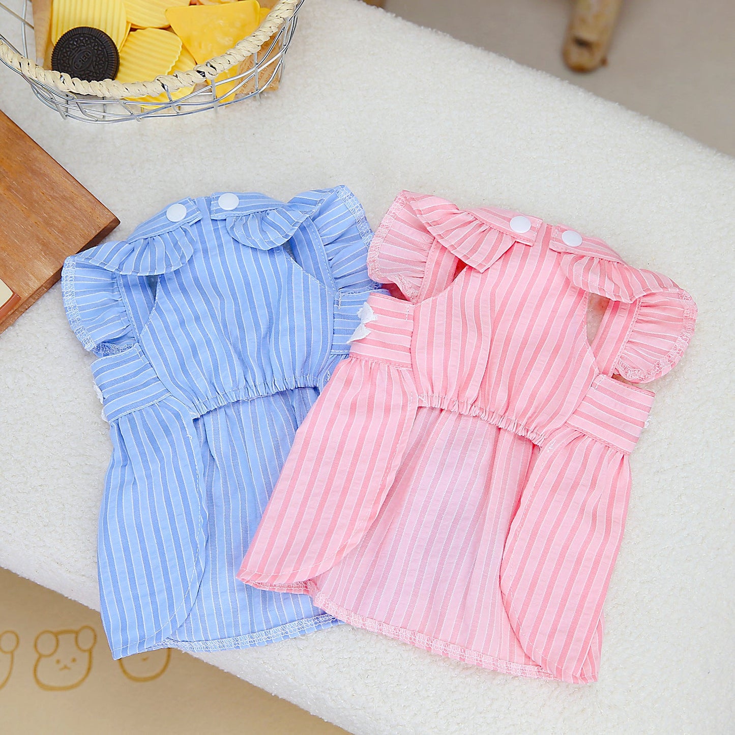 Spring And Summer Pet Dog Vertical Bar Clothes Skirt Purrfect Pawz