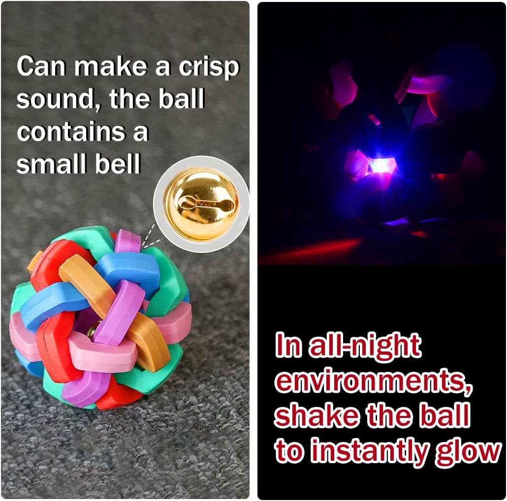 Light Up Dog Balls Sounds Bells Dog Ball Flashing Dog Chew Toys Jumping Interactive Play Balls Colorful Dog Ball For Cats Small Medium Large Dogs Purrfect Pawz
