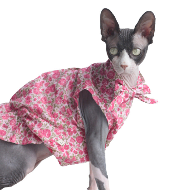 Cat Clothes Summer Thin Floral Dress Sphinx Hairless Purrfect Pawz