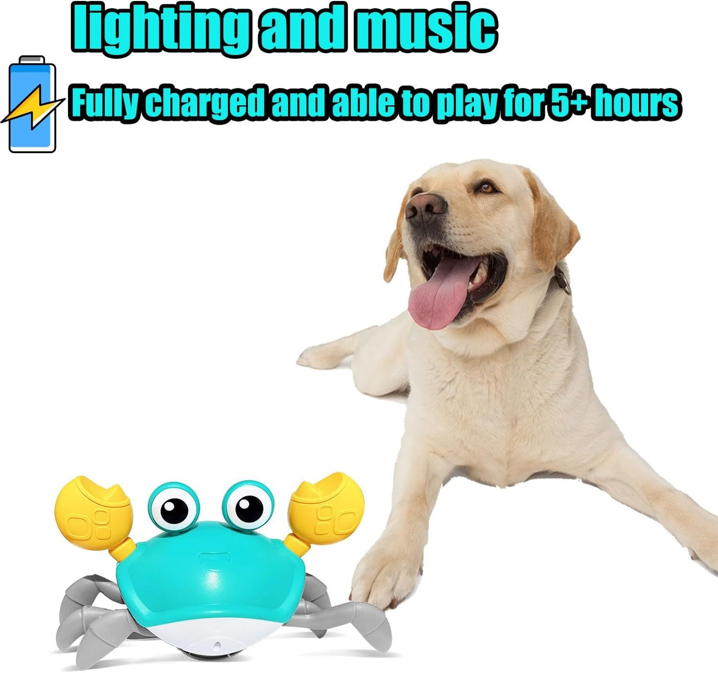 Crawling Crab Dog Toys Escaping Crab Dog Toy With Obstacle Avoidance Sensor Interactive Dog Toys With Music Sounds Lights For Dogs Cats Pets Christmas Toy Gifts For Puppy Small Medium Dogs Purrfect Pawz