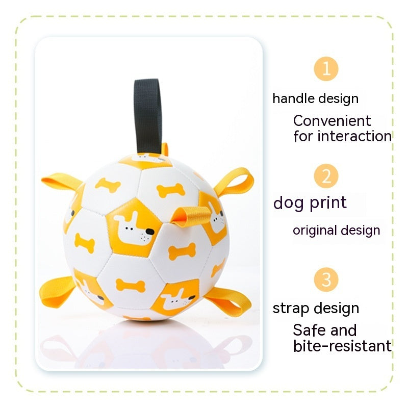 Dog Interactive Football Toys Children Soccer Dog Outdoor Training Balls Pet Sporty Bite Chew Teething Ball With Cute Printing Purrfect Pawz
