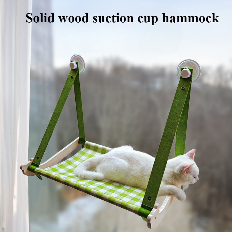Durable Wooden Cats Hammock Pet Mat Comfortable Sun Seat Cats Beds Cat Climbing Frame Pets Accessories Cat Window Hammock Mats Purrfect Pawz