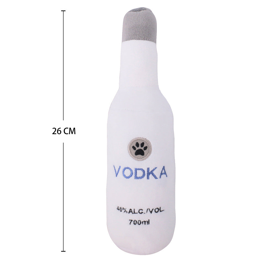 Pet Cats And Dogs Vocal Toys Plush Wine Bottle Chewing Teeth Stick Donut Small Purrfect Pawz