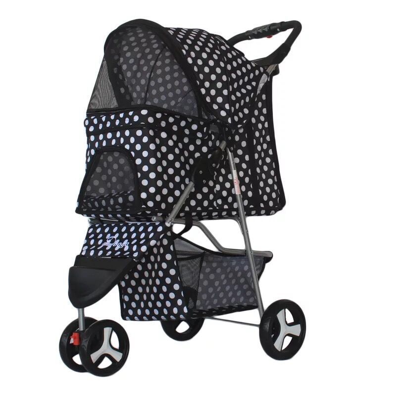Lightweight Folding Pet Trolley Dogs And Cats Dog Out Stroller Three-wheeled Pet Stroller Dog Out Stroller Supplies Purrfect Pawz