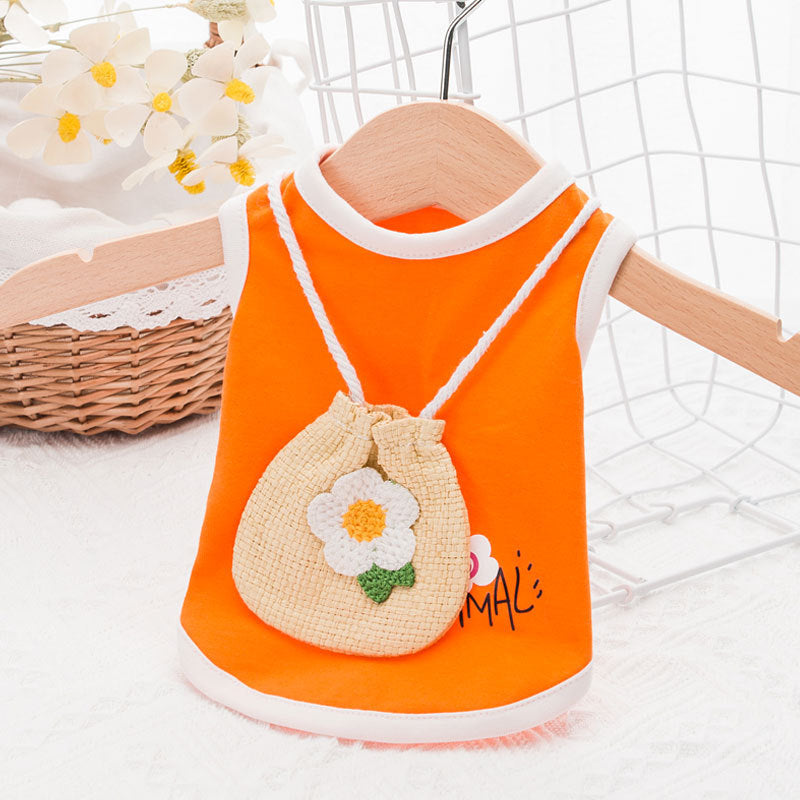 Breathable Summer Woven Satchel Cat Clothes Vest Purrfect Pawz