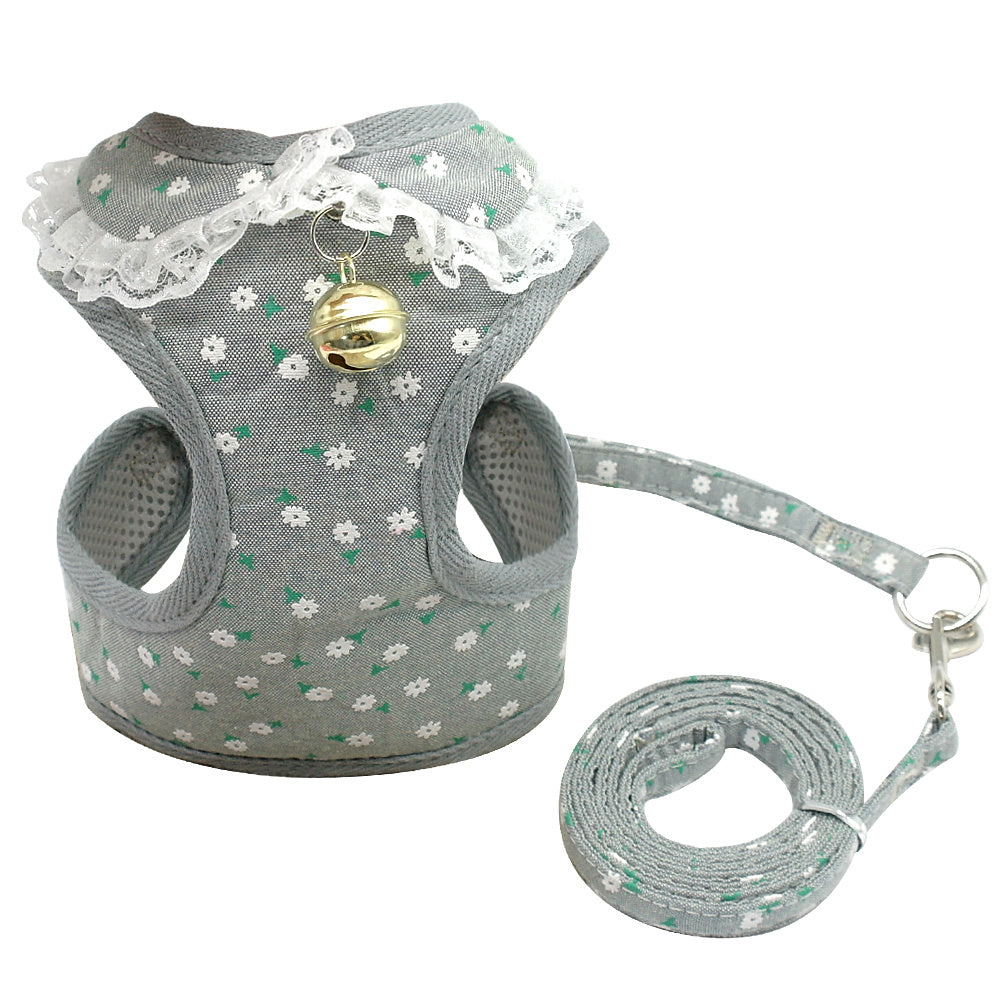 Chest harness pink bell dog leash small dog dog harness Purrfect Pawz