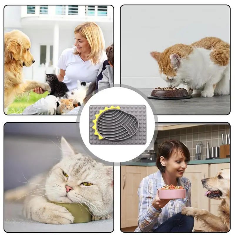 Slow Feeder Dog Bowls Stable Slow Feeder Licking Mat For Pets Slow Eating Smooth Texture Lick Pad For Pet Dog Puppy Cat Kitten Purrfect Pawz