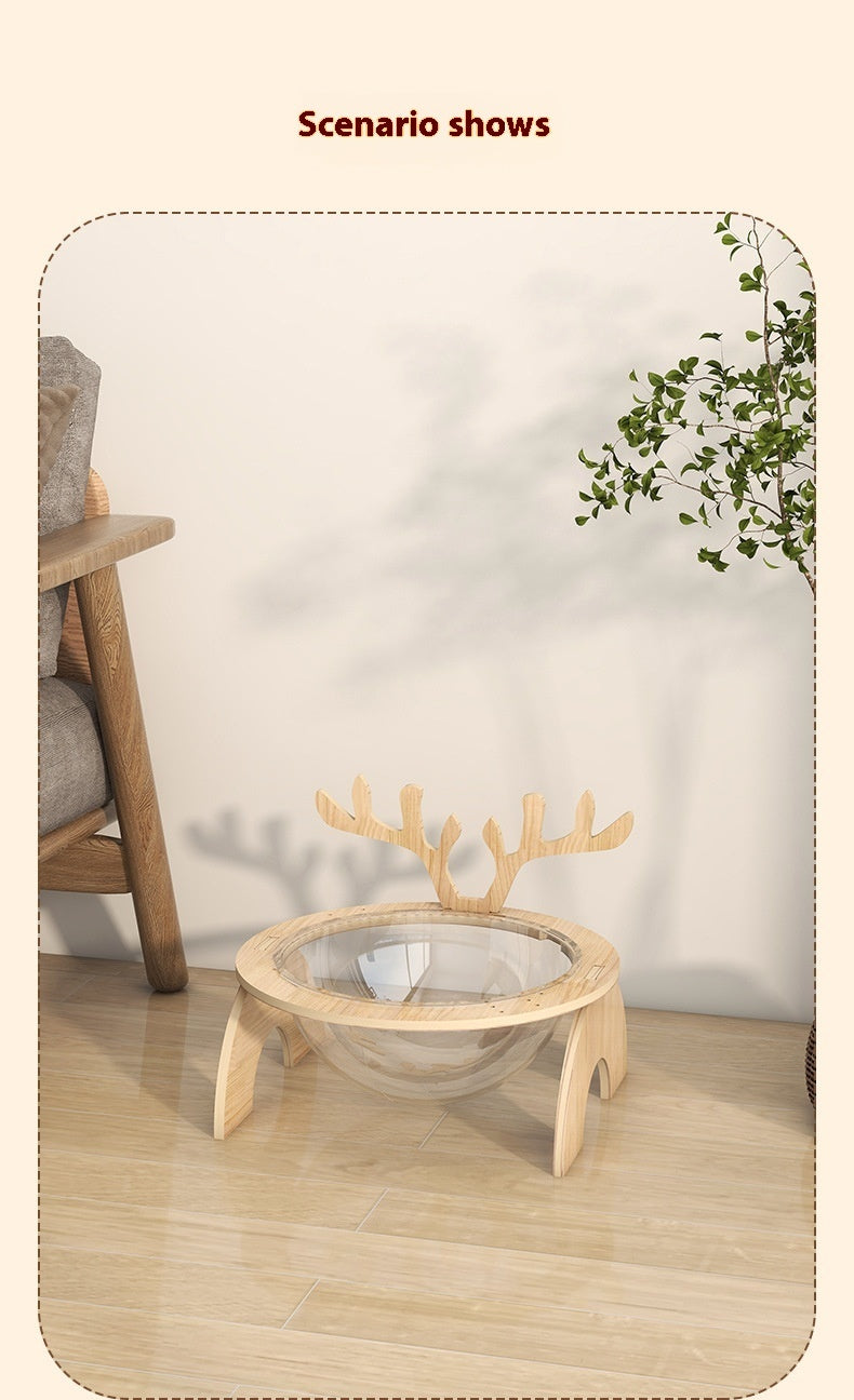 Antlers Cat Nest Four Seasons Universal Pet Supplies Chamfer Space Capsule Solid Wood Cat Bed Purrfect Pawz