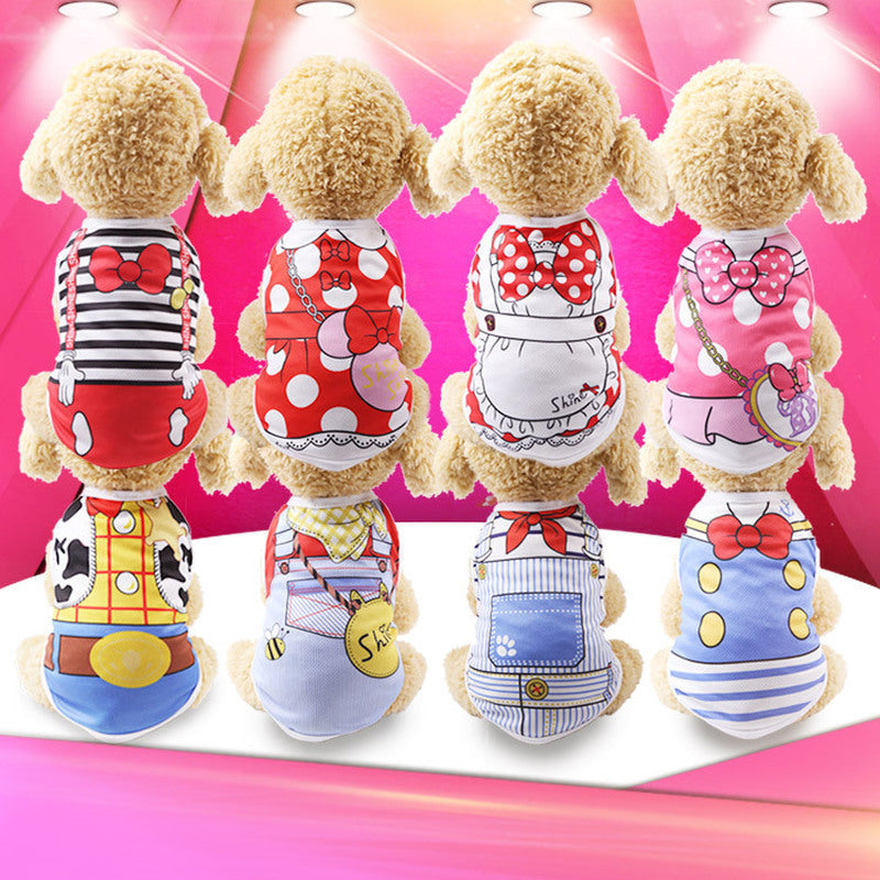Summer thin pet cartoon clothes Purrfect Pawz