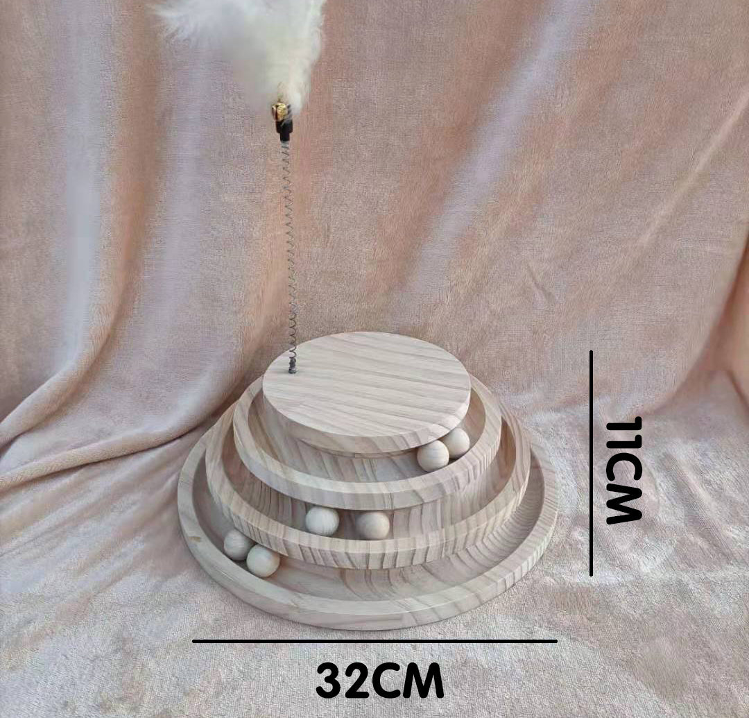 Cat Toys From Solid Wood Cat Turntable Bite-resistant Funny Cat Stick Cat Supplies Purrfect Pawz