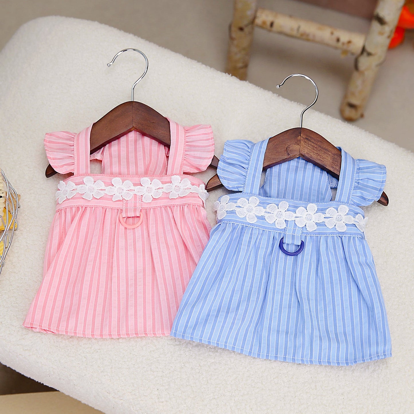 Spring And Summer Pet Dog Vertical Bar Clothes Skirt Purrfect Pawz
