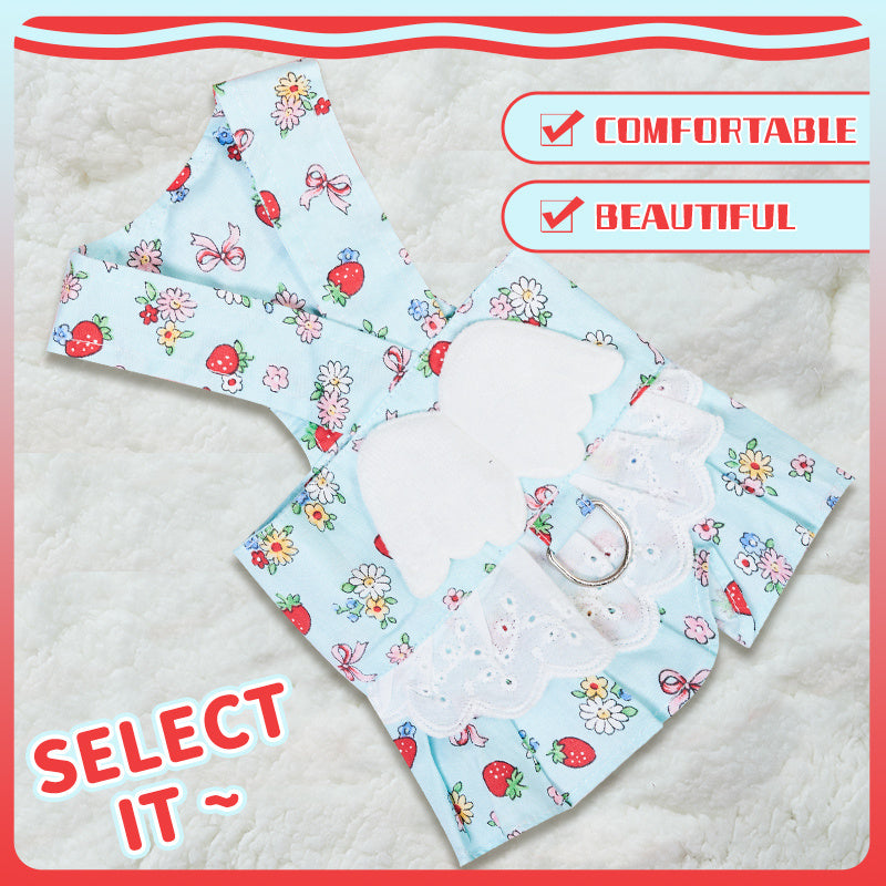 Dog Harness Dress With Leash Set Cute Puppy Dresses With Angel Wings Fashion Outfit Clothing Chihuahua Clothes Pet Harness Set Purrfect Pawz