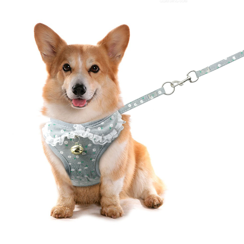 Chest harness pink bell dog leash small dog dog harness Purrfect Pawz