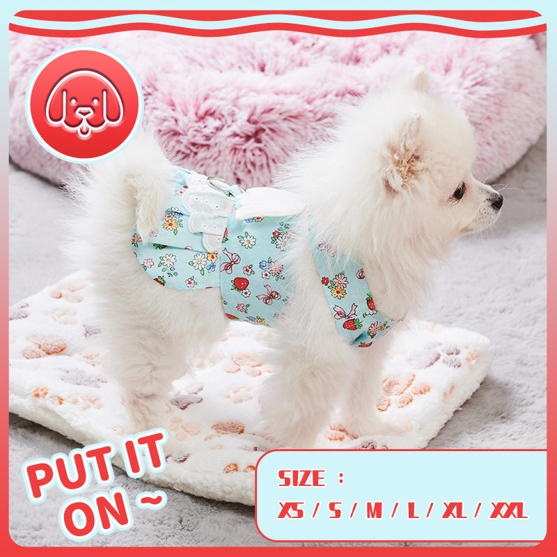 Dog Harness Dress With Leash Set Cute Puppy Dresses With Angel Wings Fashion Outfit Clothing Chihuahua Clothes Pet Harness Set Purrfect Pawz