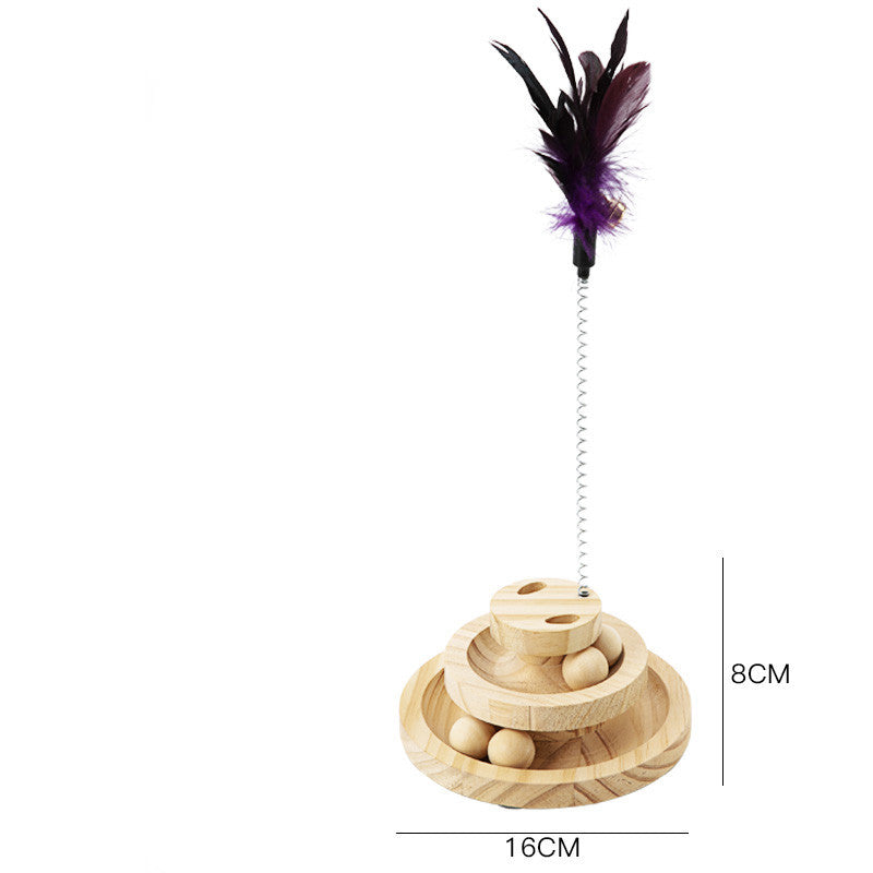 Cat Toys From Solid Wood Cat Turntable Bite-resistant Funny Cat Stick Cat Supplies Purrfect Pawz