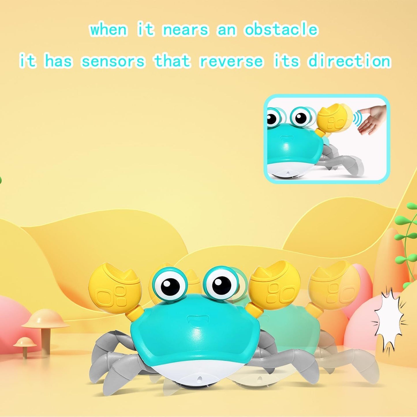 Crawling Crab Dog Toys Escaping Crab Dog Toy With Obstacle Avoidance Sensor Interactive Dog Toys With Music Sounds Lights For Dogs Cats Pets Christmas Toy Gifts For Puppy Small Medium Dogs Purrfect Pawz