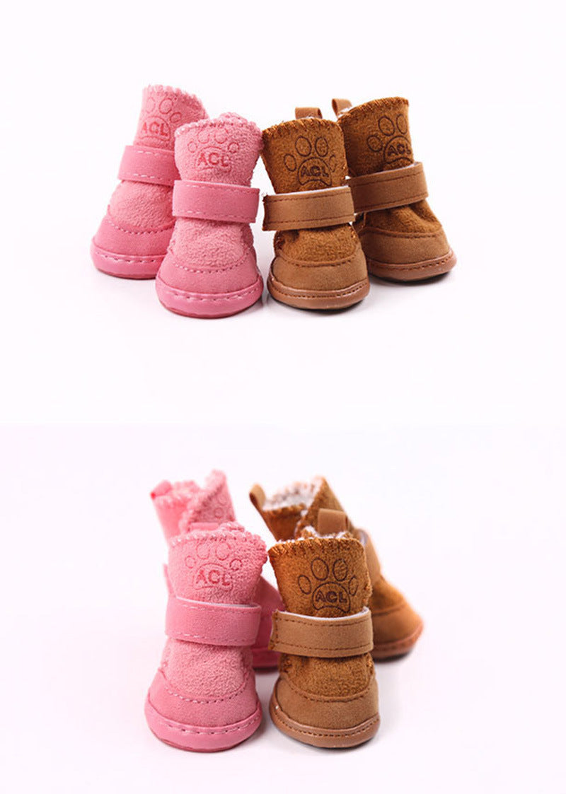 Pet Dog Cat Shoes Cotton Shoes Supplies Teddy Puppy Snow Boots Pet Cotton Shoes Non-slip Bichon Purrfect Pawz
