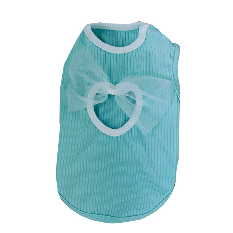 Spring And Summer Dog Japanese And Korean Style Thin Vest Bow Cute Style Vest Small Dog Cat Pet Dog Clothes Purrfect Pawz