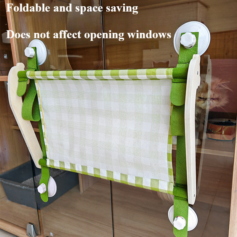 Durable Wooden Cats Hammock Pet Mat Comfortable Sun Seat Cats Beds Cat Climbing Frame Pets Accessories Cat Window Hammock Mats Purrfect Pawz