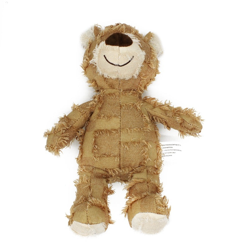 Cute Pet Dog Cat Plush Squeak Sound Dog Toys Bear Shape Pet Dogs Bite Resistant Molar Chew Toys Pets Interactive Training Toys Pet Products Purrfect Pawz