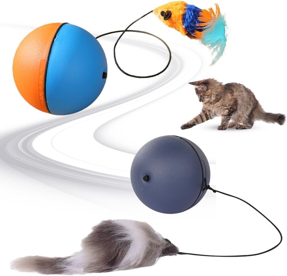 Interactive Cat Ball Toy Automatic Moving Dog Cat Balls Motion Activate Electric Cat Toy Cat Enrichment Toys For Bored Indoor Cats Dogs Smart Self Rolling Cat Ball Toys Purrfect Pawz