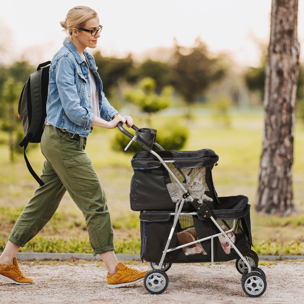 4-wheeled Double-decker Style, Pet Strollers Purrfect Pawz