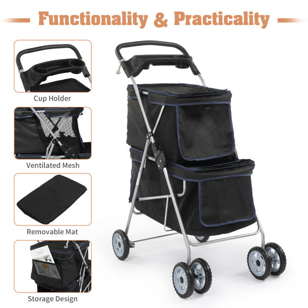 4-wheeled Double-decker Style, Pet Strollers Purrfect Pawz