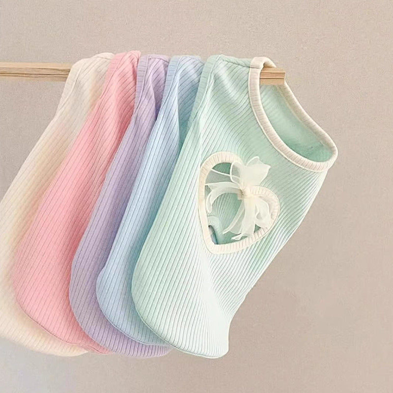 Spring And Summer Dog Japanese And Korean Style Thin Vest Bow Cute Style Vest Small Dog Cat Pet Dog Clothes Purrfect Pawz