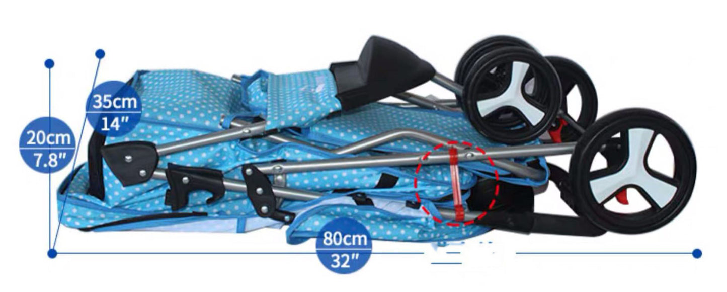 Lightweight Folding Pet Trolley Dogs And Cats Dog Out Stroller Three-wheeled Pet Stroller Dog Out Stroller Supplies Purrfect Pawz