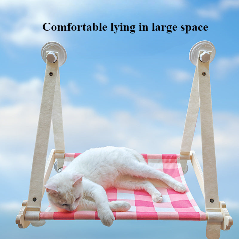 Durable Wooden Cats Hammock Pet Mat Comfortable Sun Seat Cats Beds Cat Climbing Frame Pets Accessories Cat Window Hammock Mats Purrfect Pawz