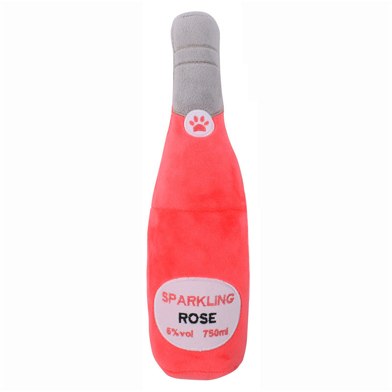 Pet Cats And Dogs Vocal Toys Plush Wine Bottle Chewing Teeth Stick Donut Small Purrfect Pawz