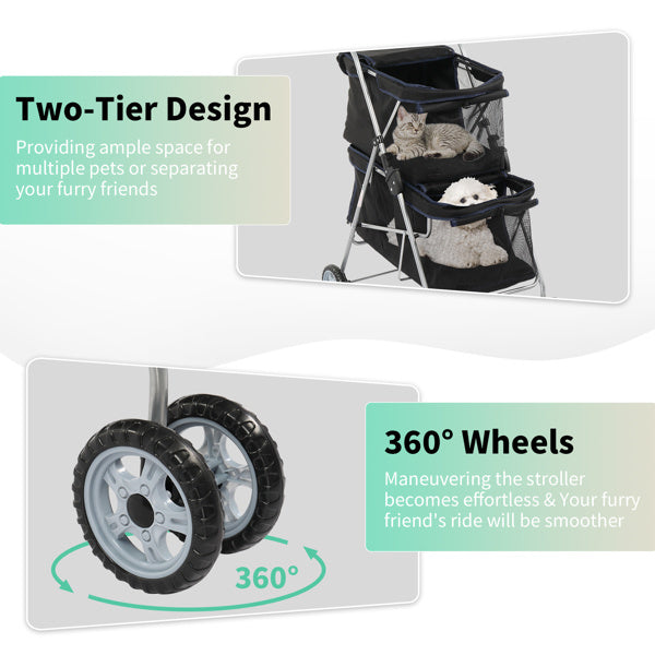 4-wheeled Double-decker Style, Pet Strollers Purrfect Pawz