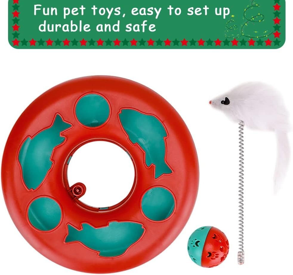 Cat Toys Cat Toys For Indoor Cats Interactive Kitten Toys Roller Tracks With Catnip Spring Pet Toy With Exercise Balls Teaser Mouse Purrfect Pawz