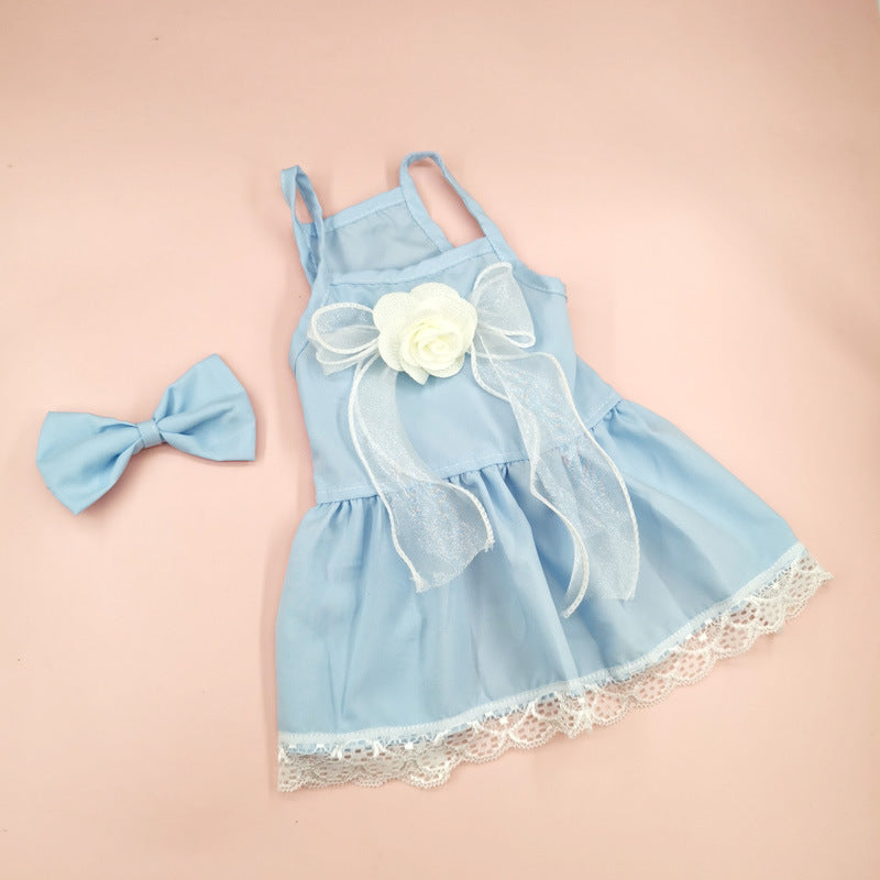 Spring And Summer Dog Clothes Cat Clothing Pet Cotton Floral Slip Dress Mesh Skirt Dress Purrfect Pawz