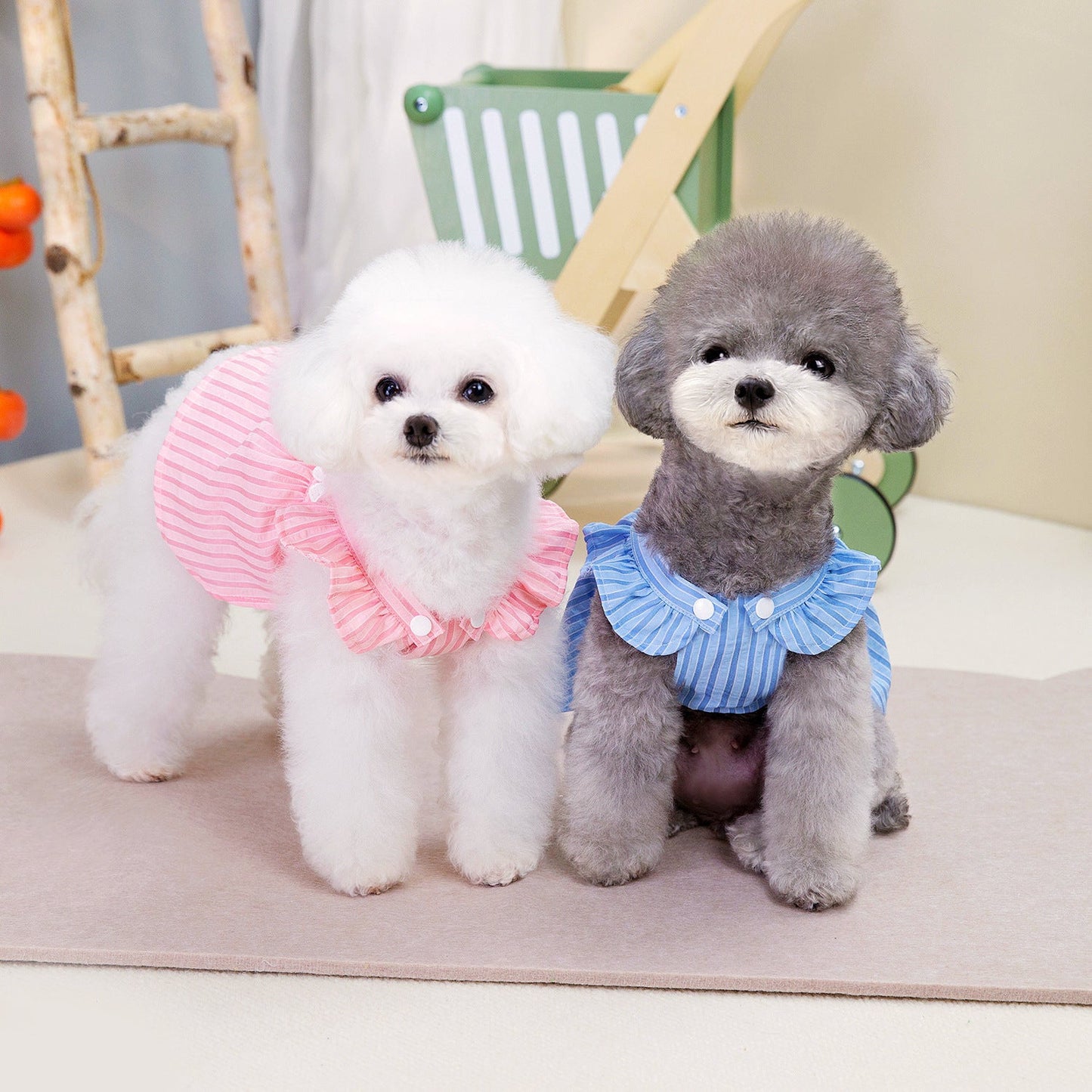 Spring And Summer Pet Dog Vertical Bar Clothes Skirt Purrfect Pawz